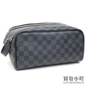 Louis Vuitton Dopp Damier Graphite Black Shoulder Bag Pouch Leather LV KIT